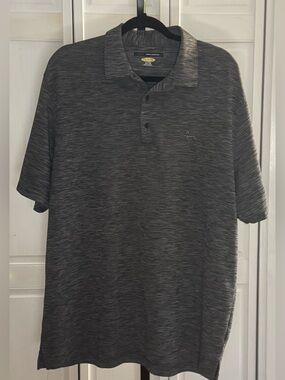 Greg Norman Collection Heather Charcoal Gray Polo Size XL